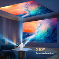 [Electric Focus] Mini Projector with Wifi & Bluetooth , 210°Rotation & Portable Home Projector